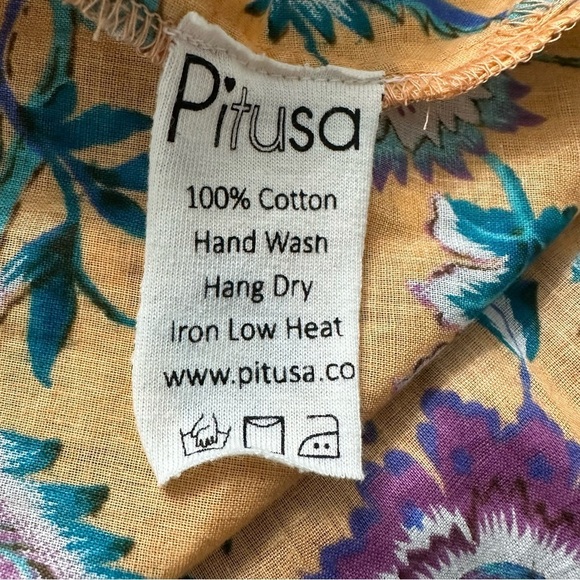 Revolve Pitusa Collared Floral Tie Shirt Multicolor Lace Boho SZ M Crochet NWOT - Picture 6 of 11